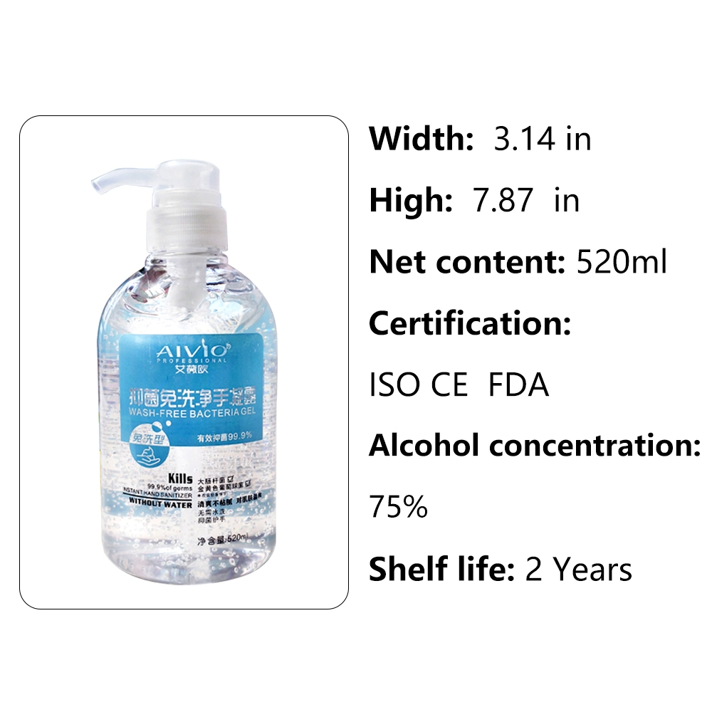 500ml 75% Alcohol Wash Free Disposable Instant Hand Sanitizer Gel